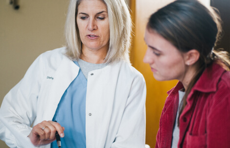 a behavioral health provider talks with a patient