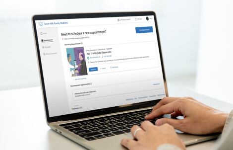 Viewing your patient portal with athenahealth on laptop